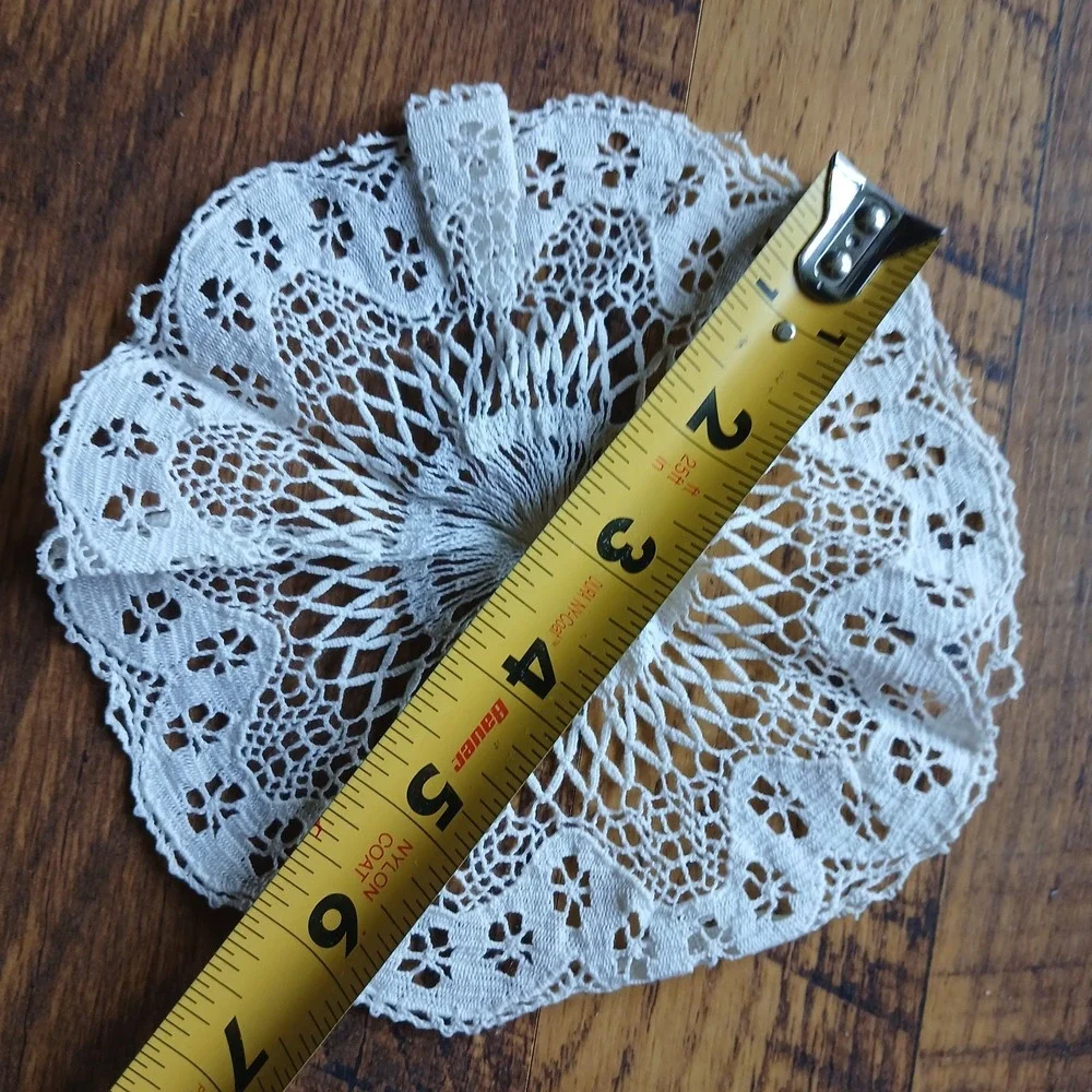 Lot 5 Vtg Crochet Lace Doilies Handmade Mixed Ivory/White Ephemera Crafts READ